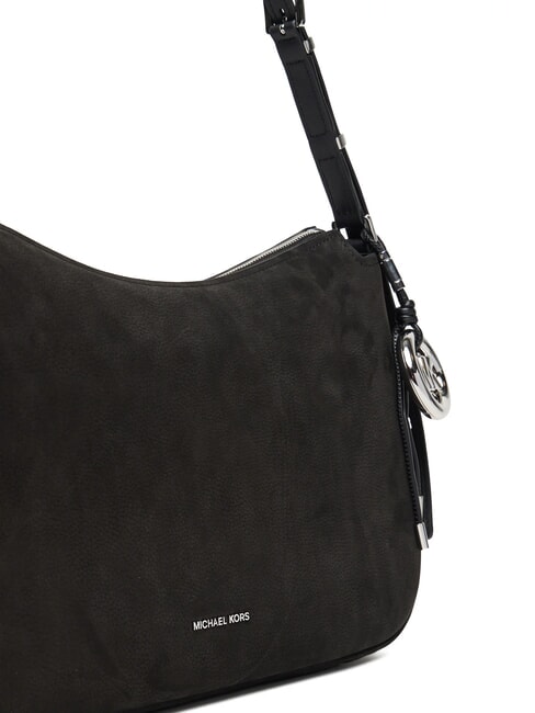NOLITA Bolso bandolera grande de piel nobuk negro - Bolsos Mujer