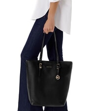 MICHAEL KORS QUINN Bolso de compras vertical de cuero negro - Bolsos Mujer - 4