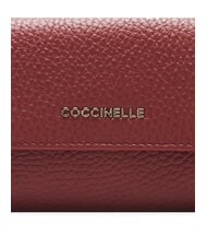 COCCINELLE METALLIC SOFT Tarjetero de cuero martillado brandy - Carteras Mujer - 3