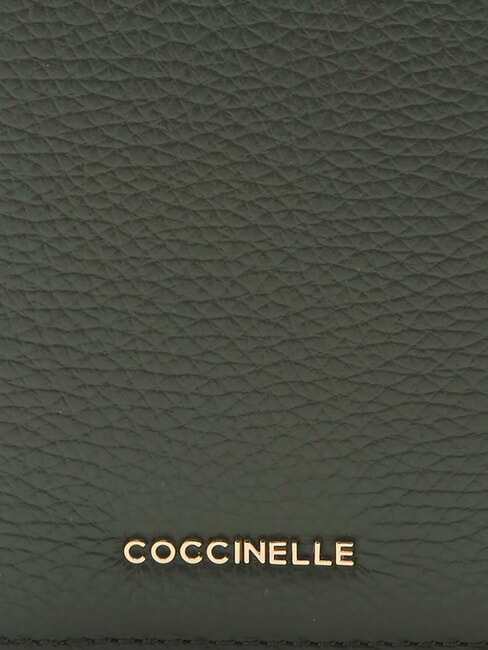 METALLIC SOFT Porta pasaporte de cuero martillado algas - Accesorios de viaje