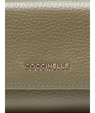 COCCINELLE METALLIC SOFT  Cartera peque&ntilde;a de cuero verde laurel - Carteras Mujer - 3
