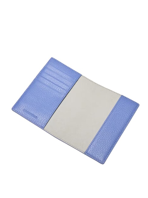METALLIC SOFT Porta pasaporte de cuero martillado azul - Accesorios de viaje