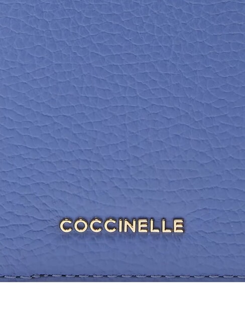 METALLIC SOFT Porta pasaporte de cuero martillado azul - Accesorios de viaje