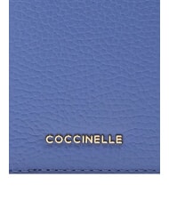 COCCINELLE METALLIC SOFT Porta pasaporte de cuero martillado azul - Accesorios de viaje - 3