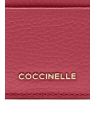 COCCINELLE METALLIC SOFT  Tarjetero plano de piel palo de rosa - Carteras Mujer - 3