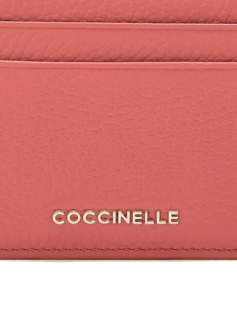 METALLIC SOFT  Tarjetero plano de piel maceta - Carteras Mujer