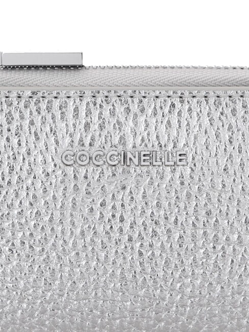 METALLIC SOFT Tarjetero de piel SILVER - Carteras Mujer