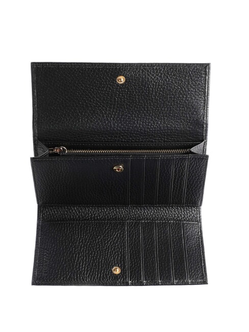 METALLIC SOFT Cartera en piel martillada negro - Carteras Mujer