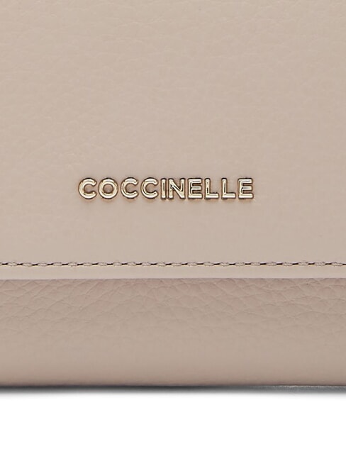 METALLIC SOFT Cartera peque&ntilde;a en piel texturizada rosa polvo - Carteras Mujer