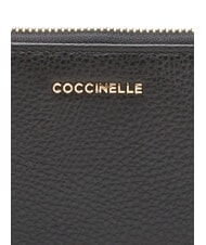 COCCINELLE METALLIC SOFT  Cartera mediana de piel negro - Carteras Mujer - 3