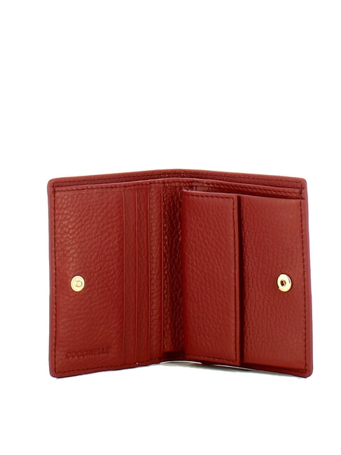 METALLIC SOFT  Cartera peque&ntilde;a de cuero brandy - Carteras Mujer