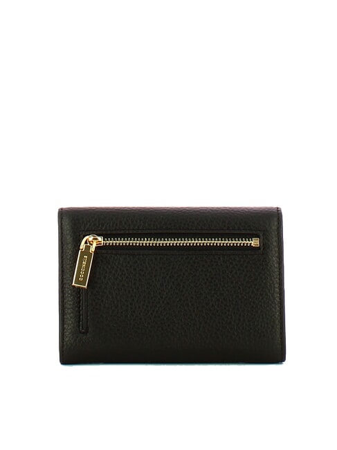 METALLIC SOFT Cartera mediana de piel martillada negro - Carteras Mujer