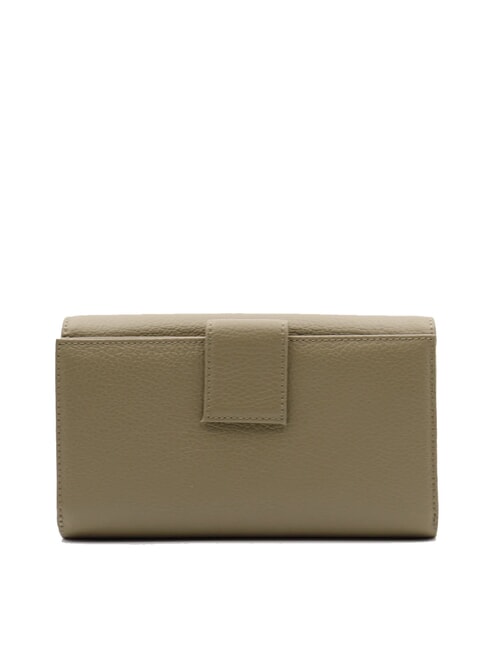METALLIC SOFT Cartera grande de piel verde laurel - Carteras Mujer