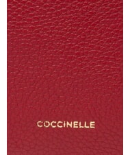 COCCINELLE TEBE Bolso bandolera en piel texturizada rub&iacute; - Bolsos Mujer - 4