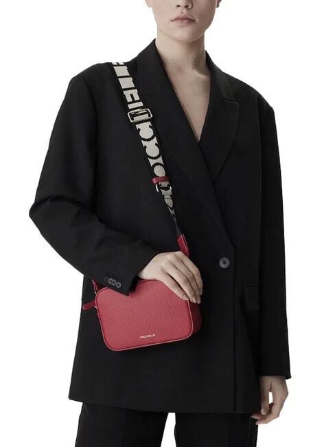 TEBE Bolso bandolera en piel texturizada rub&iacute; - Bolsos Mujer