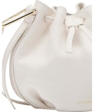 COCCINELLE MALORY  Mini cubo de cuero blanco - Bolsos Mujer - 3