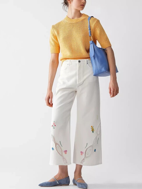 MALORY Bolso de hombro de piel martillada azul - Bolsos Mujer