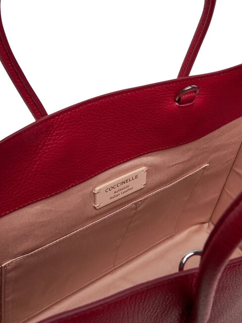 MYRTHA MAXI LOG Bolsa de compras de cuero martillado sangr&iacute;a - Bolsos Mujer