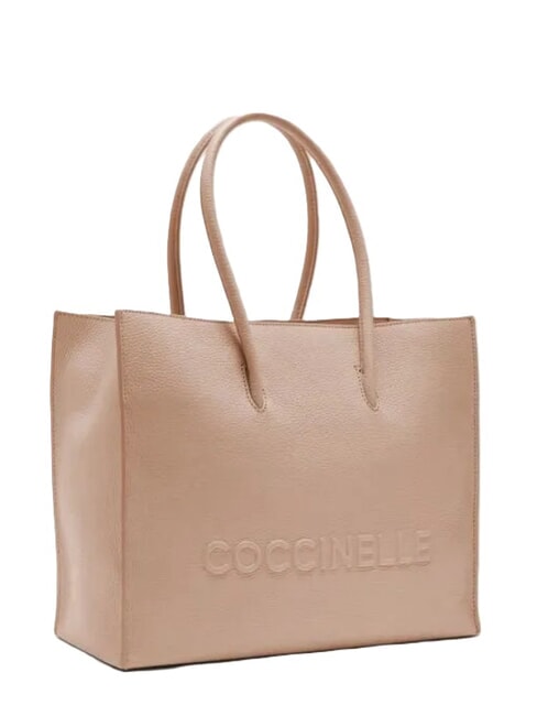 MYRTHA MAXI LOG Bolsa de compras de cuero martillado rosetas - Bolsos Mujer