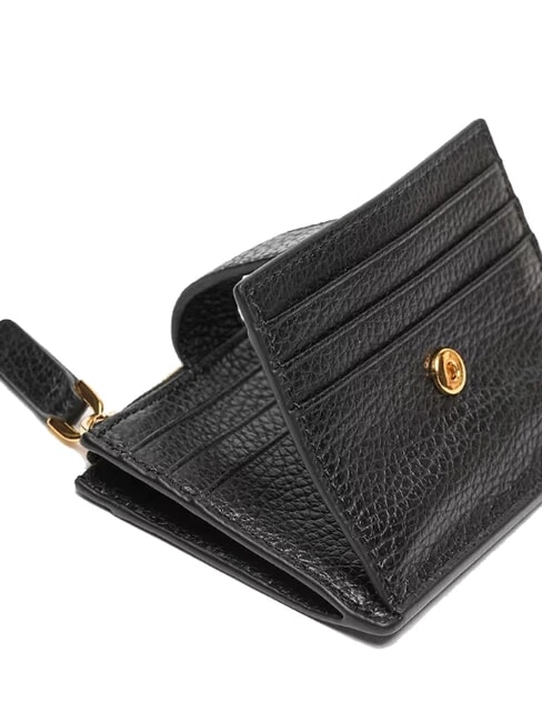 DEW Tarjetero de piel con monedero negro - Carteras Mujer