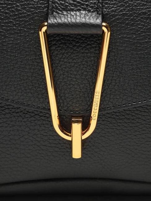 HIMMA Bolso de hombro de piel martillada negro - Bolsos Mujer