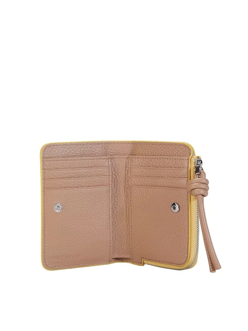 MYRTHA MAXI LOG Cartera mediana de piel con cremallera polvo pi / taupe - Carteras Mujer