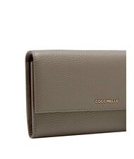 COCCINELLE METALLIC SOFT Bolso de mano de piel con bandolera topo c&aacute;lido - Bolsos Mujer - 3