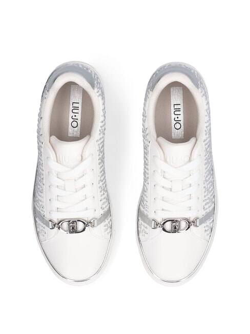 KIKI 01 Zapatillas con logotipo de diamantes de imitaci&oacute;n por toda la superficie blanco - Zapatos Mujer