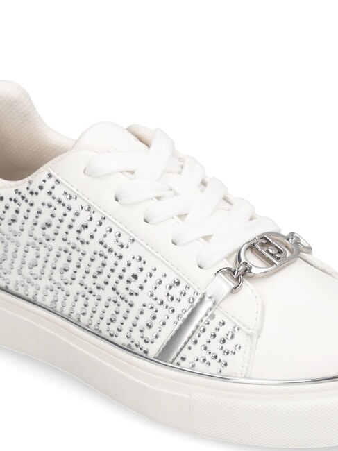 KIKI 01 Zapatillas con logotipo de diamantes de imitaci&oacute;n por toda la superficie blanco - Zapatos Mujer