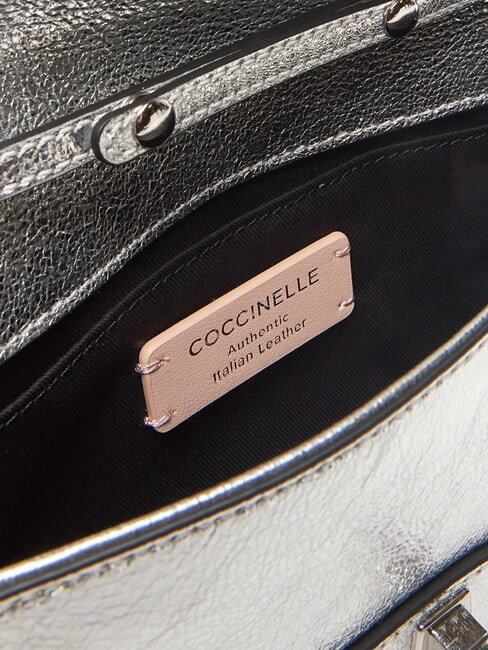 MAGIE 2NITE SMOOTH Bolso de mano de piel metalizada SILVER - Bolsos Mujer