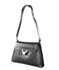 COCCINELLE DEW COW PERFORED Bolso de hombro de piel negro - Bolsos Mujer - 2