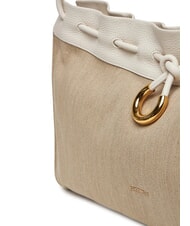 COCCINELLE ISABELA CANVAS Bolso hobo de lona y piel natural/blanco - Bolsos Mujer - 3