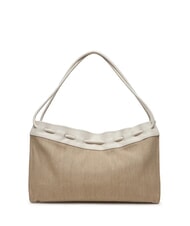 COCCINELLE ISABELA CANVAS Bolso hobo de lona y piel natural/blanco - Bolsos Mujer - 4