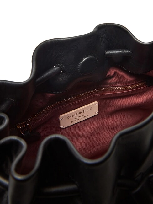 ISABELA Bolso de cubo de cuero negro - Bolsos Mujer