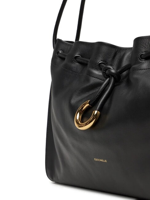 ISABELA Bolso de hombro de piel suave negro - Bolsos Mujer