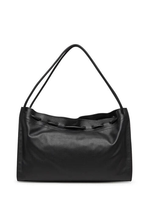ISABELA Bolso de hombro de piel suave negro - Bolsos Mujer
