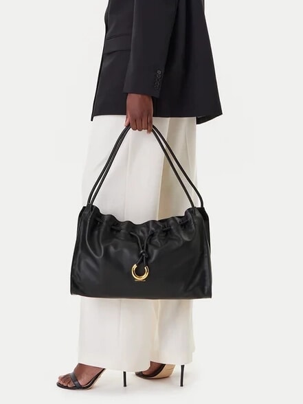 ISABELA Bolso de hombro de piel suave negro - Bolsos Mujer