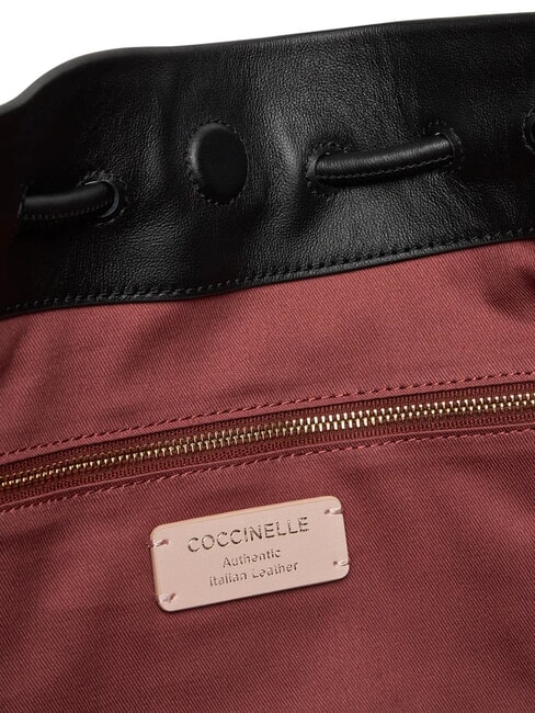 ISABELA Bolso de hombro de piel suave negro - Bolsos Mujer