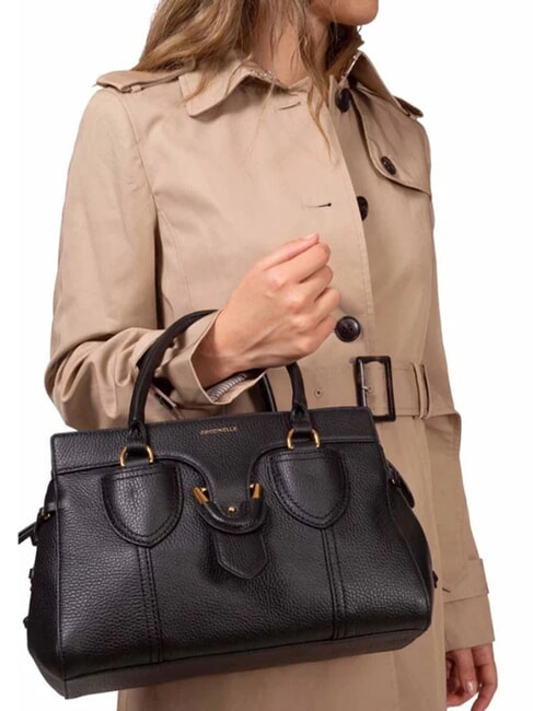 YORK Bolso de piel con bandolera brandy - Bolsos Mujer