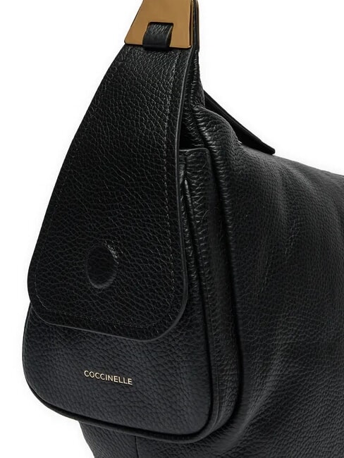 CAMPUS Bolso de hombro tipo hobo de piel martillada negro - Bolsos Mujer