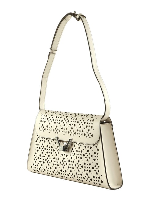 DEW COW PERFORED Bolso de hombro de piel blanco - Bolsos Mujer