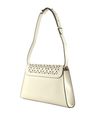 COCCINELLE DEW COW PERFORED Bolso de hombro de piel blanco - Bolsos Mujer - 3