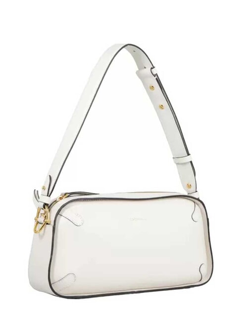 MALETA CALF Bolso bandolera de piel lisa blanco - Bolsos Mujer