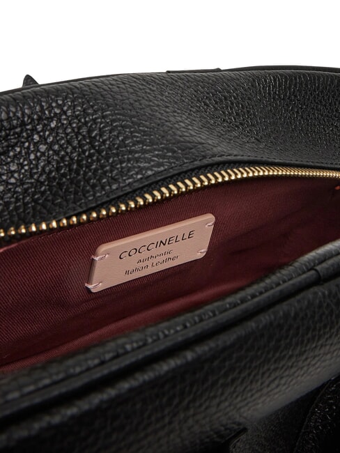 CAMPUS Bolso de hombro de piel martillada negro - Bolsos Mujer