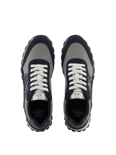 DROP MICROSUEDE Zapatillas con logotipo en contraste azul marino intenso + gris + quimera - Zapatos Hombre