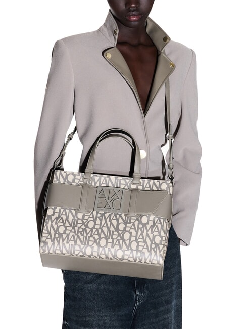 LOGO ALL OVER Bolso de mano con bandolera sonido arena / lubina marr&oacute;n - Bolsos Mujer