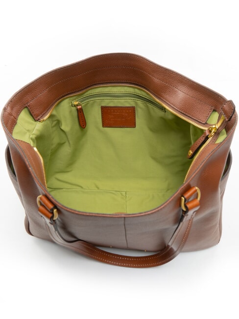 LETIZIA Bolsa de compras de cuero BROWN - Bolsos Mujer