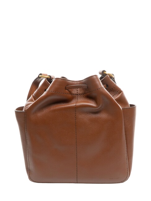 LETIZIA Bolso de cubo de cuero BROWN - Bolsos Mujer