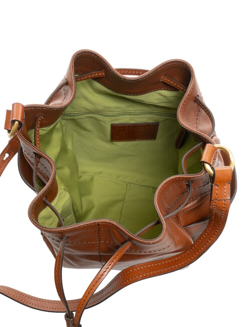 LETIZIA Bolso de cubo de cuero BROWN - Bolsos Mujer