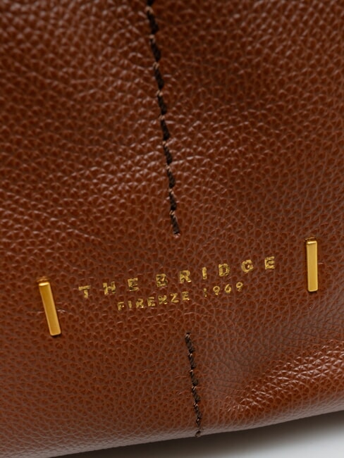 LETIZIA Bolso de cubo de cuero BROWN - Bolsos Mujer